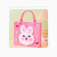 Набор для создания сумки из фетра "Зайка", цвет розовый