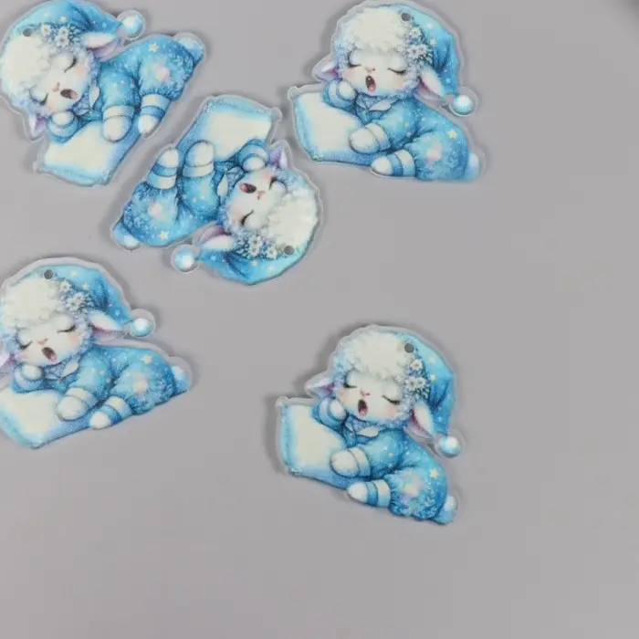 Декор для творчества акрил "Барашек в пижамке засыпает" 2,9х3,4х0,3 см