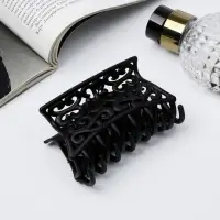 Краб для волос &laquo;Чёрный бархат&raquo;, завитки, 8.5 см