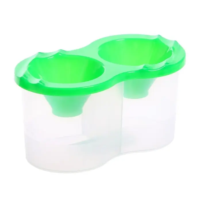 Стакан - непроливайка для рисования двойной Calligrata, 150 мл &times;2, с держателем для кистей, зелёный