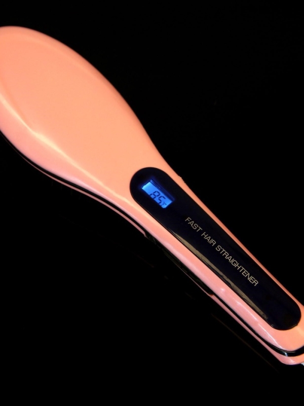 Расческа Luazon LR-01, электрическая, 35 Вт, дисплей, регулировка t, 220 В, розовая