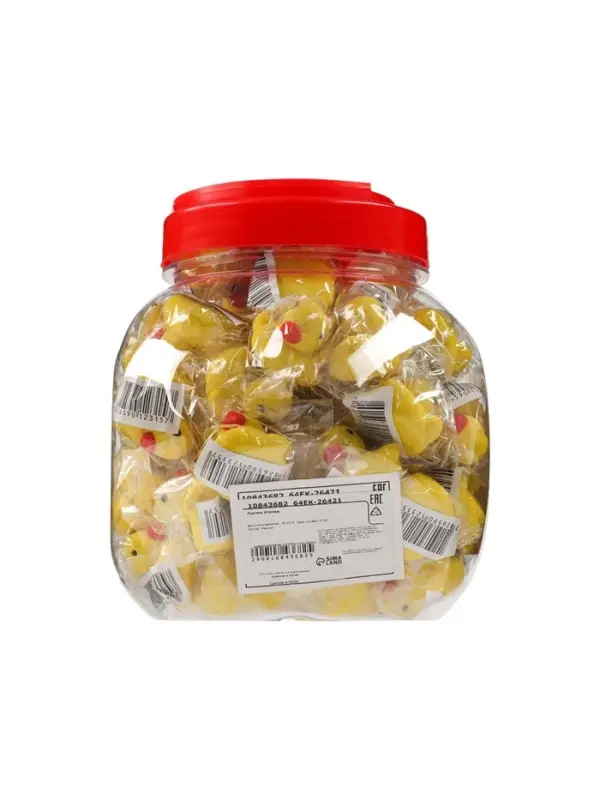 Ластик фигурный &laquo;Уточка в пакетека&raquo;, штрихкод на штуке