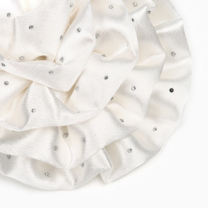 Выпускной. Бант для волос на резинке, белый, 11 см, Принцессы