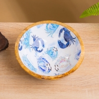 Миска "Крабы" дерево манго 17,5х17,5х6,5 см