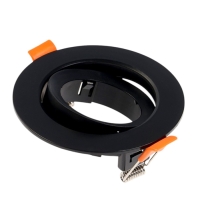 Светильник встраиваемый, поворотный, под лампу MR16, круг, пластик, черный