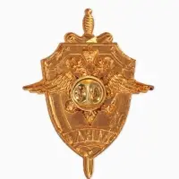 Значок "МВД России", красный в золоте