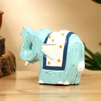 Сувенир &laquo;Слонёнок&raquo;, 12&times;5&times;9 см, дерево, бирюзовый