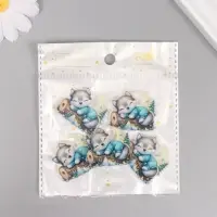 Декор для творчества акрил "Волчонок сладко спит на брёвнышке" 2,9х3,4х0,3 см