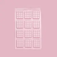 Форма для шоколада и конфет &laquo;Мини плитка&raquo;, пластик, 22&times;13&times;1 см, 12 ячеек (3,5&times;4 см), прозрачная