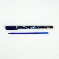 Ручка пластик пиши-стирай с колпачком "Космонавт", синяя паста, гелевая 0,5 мм