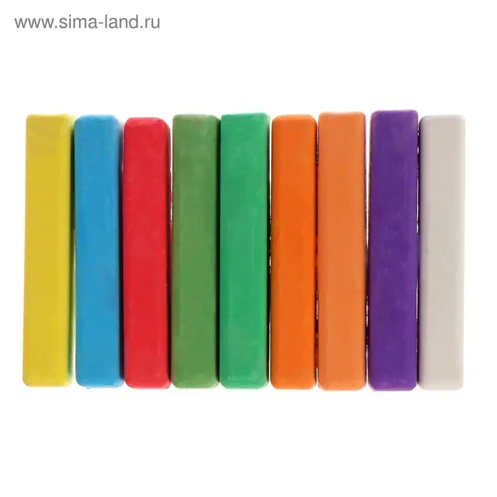 Мелки цветные "АЛГЕМ", в наборе 9 штук, квадратные