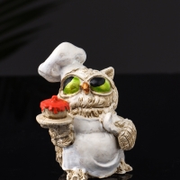 Набор фигур "4 совы на подносе" размер 20х10х10 см, бежевый