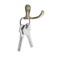 Крючок мебельный ТУНДРА TKd=003, двухрожковый, бронза