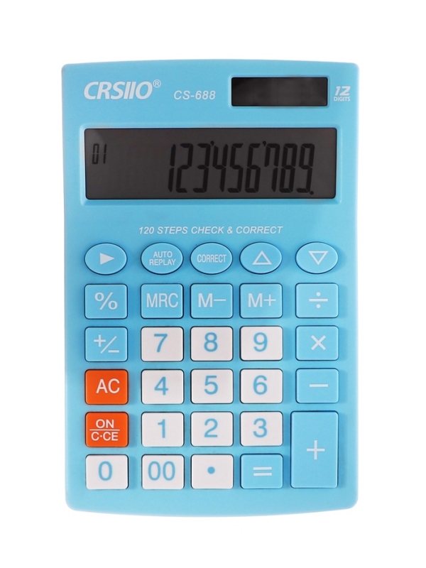 Калькулятор настольный 12-разрядный CT-388, голубой