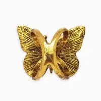 Кольцо для платка "Бабочка", цвет белый в чернёном золоте