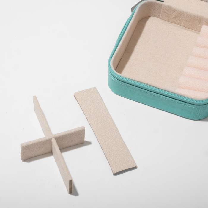 Органайзер для хранения украшений &laquo;Шкатулка портативная&raquo;, 10,5&times;10,5&times;5 см, цвет голубой