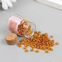 Бисер круглый 6/0 в бутылочке "Бронзово-коричневый" прозрачно-цветной 20 гр