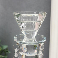 Подсвечник стекло на 1 свечу "Хрустальные подвески" 25,5х8х8 см