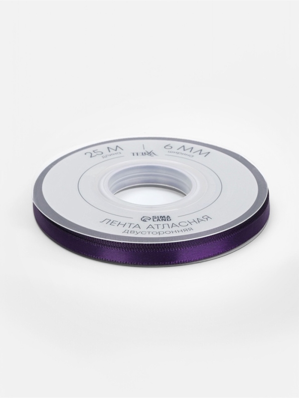 Лента атласная двухсторонняя №476 6мм*25&plusmn;1м виноградный TR