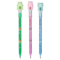 Карандаш чернографитный сегментный Мульти-Пульти "Зверята", с ластиком-топпером, МИКС