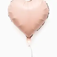 Воздушные шары фольгированные 17" "Сердце" цвет розовый сатин, набор 5 штук