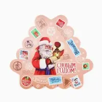 Коробка для кондитерских изделий с пластиковой крышкой &laquo;Зимняя почта&raquo;, 18 х 4 см