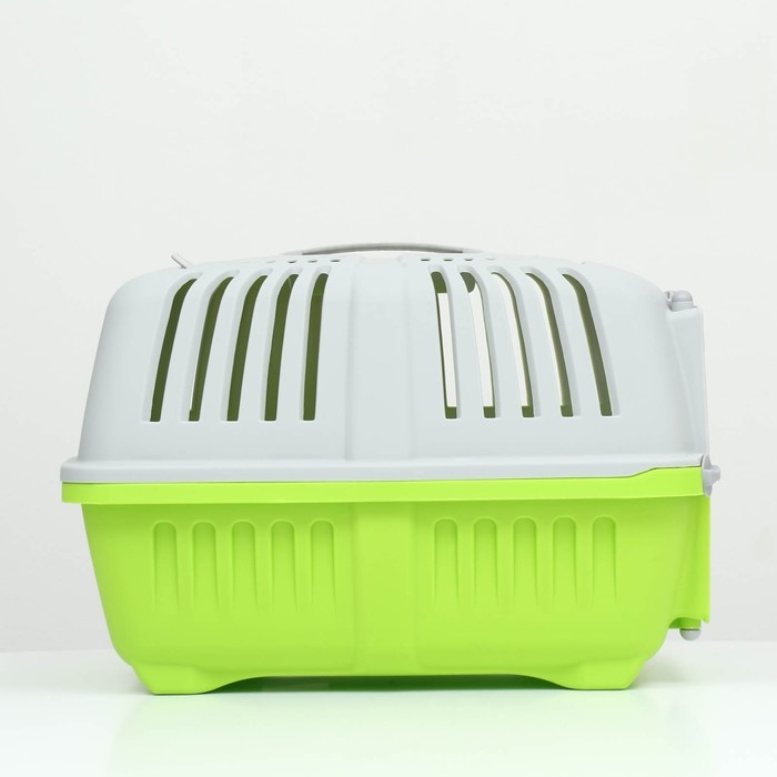 Переноска для животных пластиковая 47 х 30 х 35 см, вес до 9 кг, зелёная