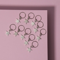 Пирсинг для волос &laquo;Звезда&raquo;, 2,8 &times; 1,3 см, 10 шт, цвет серебристый