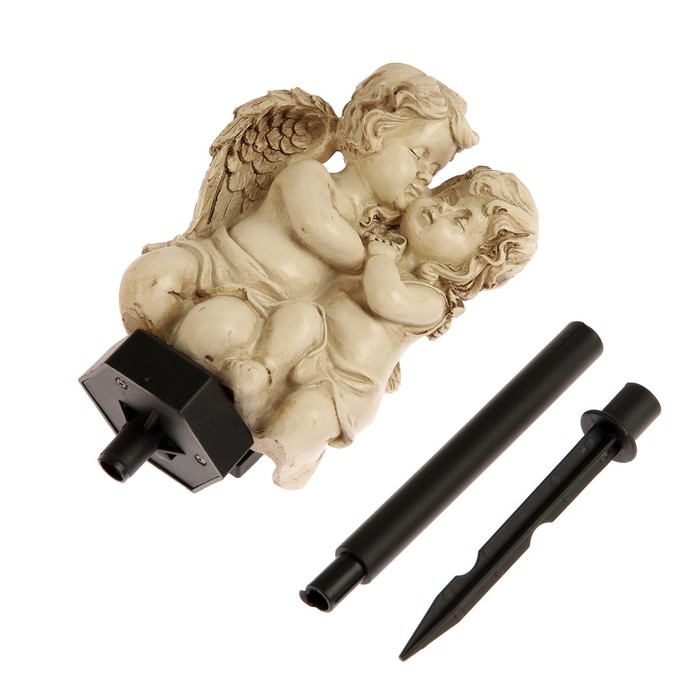 Садовый светильник на солнечной батарее &laquo;Ангелочки&raquo;, 45 см, 1 LED, свечение тёплое белое