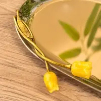 Поднос "Тюльпаны" 41х28х5 см, нержавеющая сталь