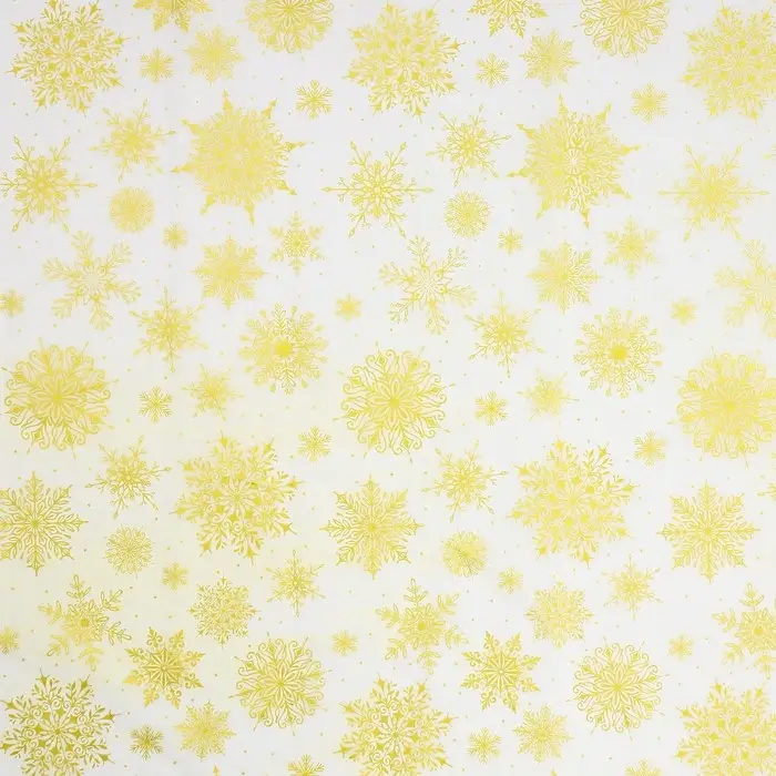 Бумага упаковочная тишью &laquo;Золотые снежинки&raquo;, 50 х 70 см