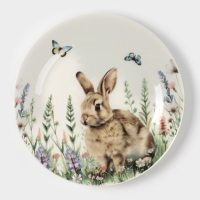 Тарелка десертная Доляна "Зайка" цвет белый  цвет белый 20,3х2 см