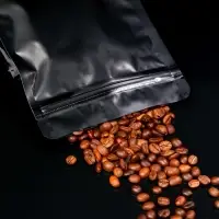 Пакет восьмишовный с дном матовый с отрывным замком , черный, 14 х 24 см