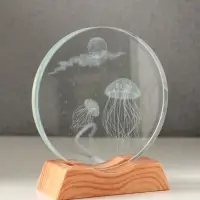 Сувенир стекло свет "Диск. Медузы" 5хLED d=10 см, USB 10х4х11,4 см