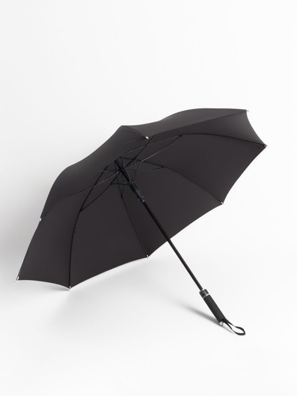 Зонт - трость полуавтоматический &laquo;Однотонный&raquo;, 8 спиц, R = 60/70 см, цвет чёрный