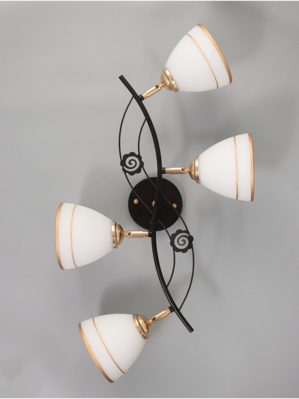 Люстра "Кира" 4х40Вт Е27 черный/золото