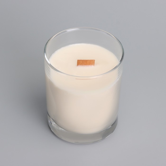 Свеча из соевого воска в стакане с деревянным фитилем и крышкой "Марокканский апельсин", 110