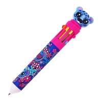 Ручка шариковая автоматическая, 10-ти цветная, штрихкод на штуке, МИКС Котик