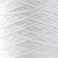 Шнур для вязания без сердечника 70% хлопок, 30% полиэстер 1мм 200м/60&plusmn;10гр (01-белый)