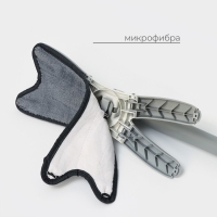 Швабра с отжимом Twist Raccoon, насадка из микрофибры 36&times;14 см, стальная нержавеющая ручка 125 см