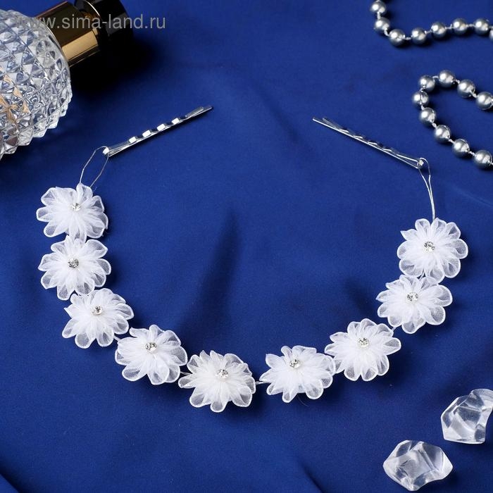 Аксессуар для волос Аксессуар для волос "Пышные цветы" 23 см, белый