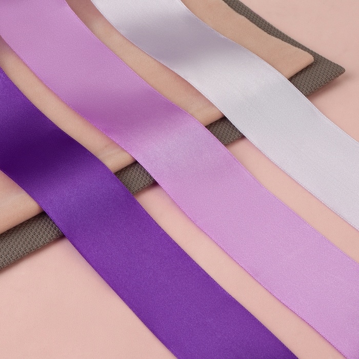 Набор атласных лент, 3 шт, размер 1 ленты: 50 мм &times; 23 &plusmn; 1 м, цвет фиолетовый спектр
