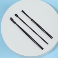 Набор для чистки ушей, 3 предмета, d = 1,2 &times; 10 см, в футляре, цвет чёрный