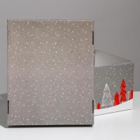 Коробка подарочная новогодняя складная &laquo;Новогоднее поздравление&raquo;, 31,2 х 25,6 х 16,1 см, Новый год