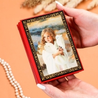 Шкатулка &laquo;Девочка с совой&raquo;, красная, 10&times;14 см, лаковая миниатюра