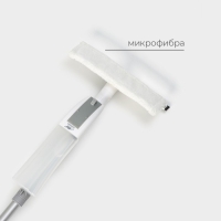 Щётка для окон с распылителем Raccoon, алюминиевая ручка, длина 116 см, водосгон 25 см, насадка их микрофибры 25&times;6 см