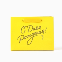 Пакет ламинированный вертикальный &laquo;С Днём рождения&raquo;, глиттер, MS, 23 х 18 х 10 см