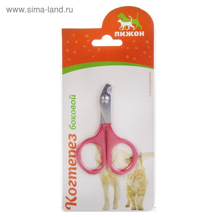 Ножницы-когтерезы с прорезиненными ручками, 8 х 5 х 0,3 см, эконом, микс цветов