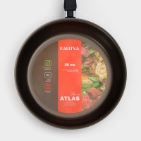 Сковорода &laquo;Классика атлас&raquo;, d=26 см, пластиковая ручка, стеклянная крышка, антипригарное покрытие, цвет чёрный