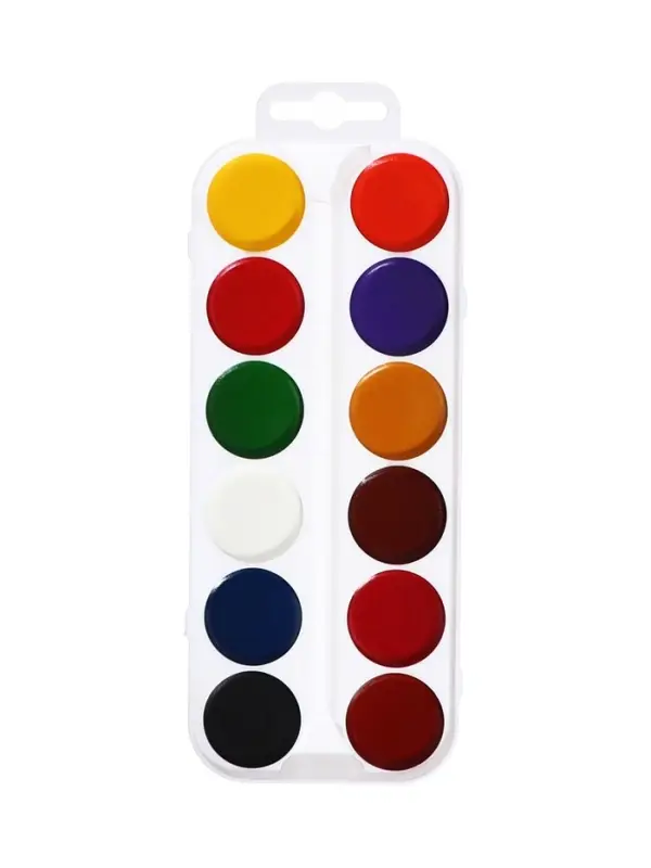 Акварель Calligrata, 12 цветов, без кисти, картон